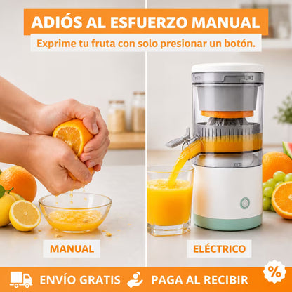 Exprimidor Eléctrico Portátil Recargable - Prepara jugo fresco con solo presionar un botón