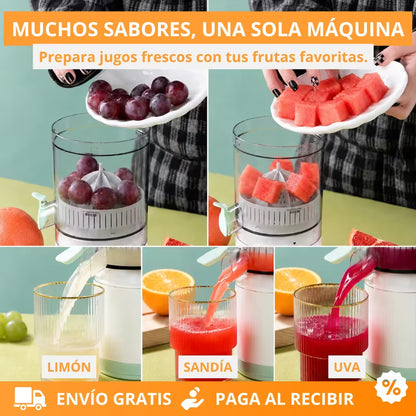 Exprimidor Eléctrico Portátil Recargable - Prepara jugo fresco con solo presionar un botón